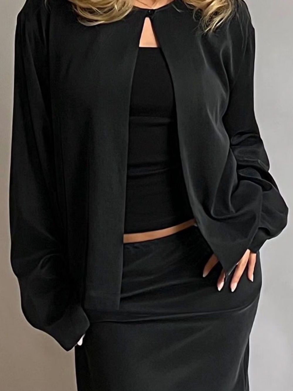 Djerf Avenue Dream Cardigan Ash Open Front Silky Top Cupro Cotton Size Small